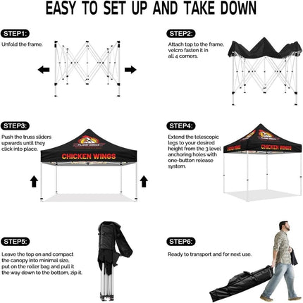 Food Tent - ABLEM8CANOPY Chickenwings 10x10 Pop Up Canopy Tent - ablem8canopy