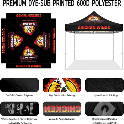 Food Tent - ABLEM8CANOPY Chickenwings 10x10 Pop Up Canopy Tent - ablem8canopy