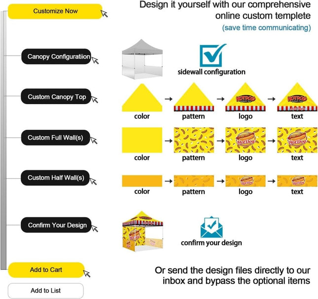 Food Tent - ABLEM8CANOPY Chickenwings 10x10 Pop Up Canopy Tent - ablem8canopy