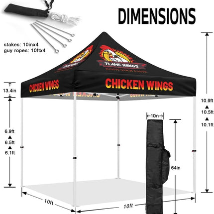 Food Tent - ABLEM8CANOPY Chickenwings 10x10 Pop Up Canopy Tent - ablem8canopy