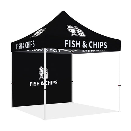 Food Tent Covers - Fish & Chips 10x10 Pop Up Canopy Tent - ablem8canopy