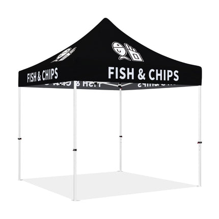 Food Tent Covers - Fish & Chips 10x10 Pop Up Canopy Tent - ablem8canopy