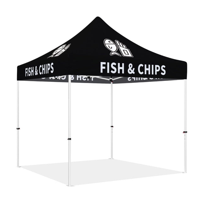 Food Tent Covers - Fish & Chips 10x10 Pop Up Canopy Tent - ablem8canopy