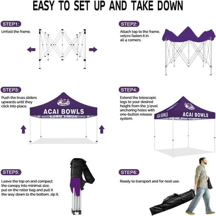 Food Tents for Sale - 10x10 Pop Up Canopy Tents for Acai Bowls Smoothies Food Vendors - ablem8canopy