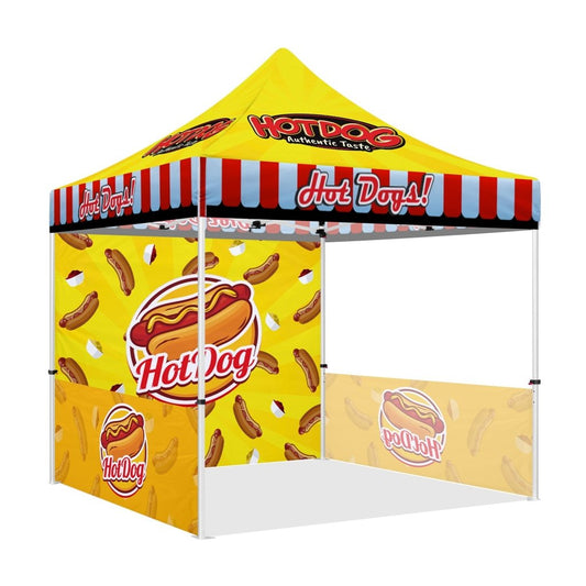 Hotdog Tent - 10x10 Themed Pop Up Tents & Outdoor Canopies for Hot Dogs Food Vendors - ablem8canopy