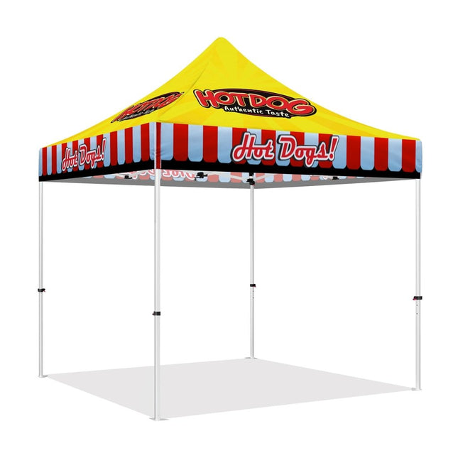 Hotdog Tent - 10x10 Themed Pop Up Tents & Outdoor Canopies for Hot Dogs Food Vendors - ablem8canopy