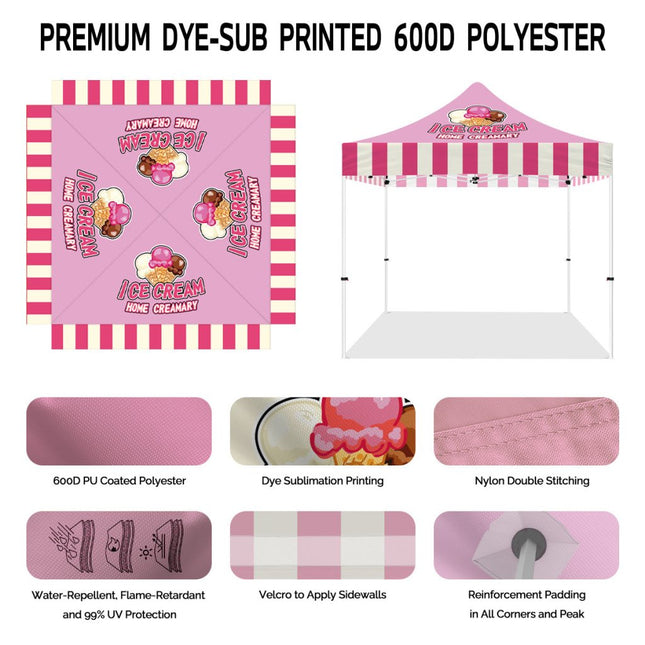 Ice Cream Tent - ABLEM8CANOPY Ice Cream 10x10 Personalized Canopy Tents for Sale - ablem8canopy