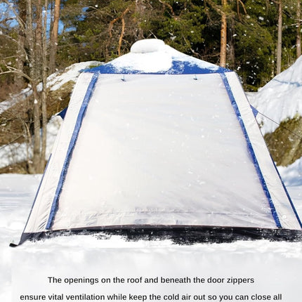 Inflatable Tent for Camping, 8.2x8.2FT Large 4 - 6 Person Blow up Tent with 2 Doors and 4 Screen Mesh Panels, Footprint Included(Sapphire & Light Gray) - ablem8canopy