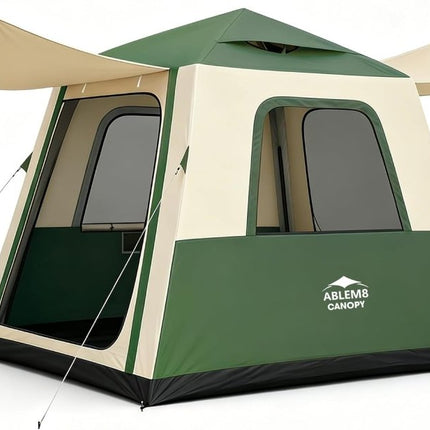 Inflatable Tents for Camping, Blow Up Tent House, Easy Setup Air Tent with Awning, Waterproof Glamping Tents for Camping Adult 4 Person (Green) - ablem8canopy