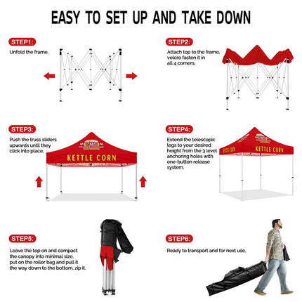 Kettle Corn tent - Kettle Corn 10 x 10 Pop Up Canopy Tent - ablem8canopy
