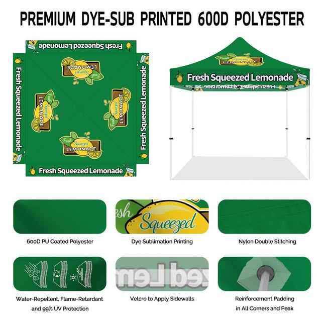 Lemonade Tent - 10x10 Fresh Squeezed Lemonade Pop Up Tent - ablem8canopy