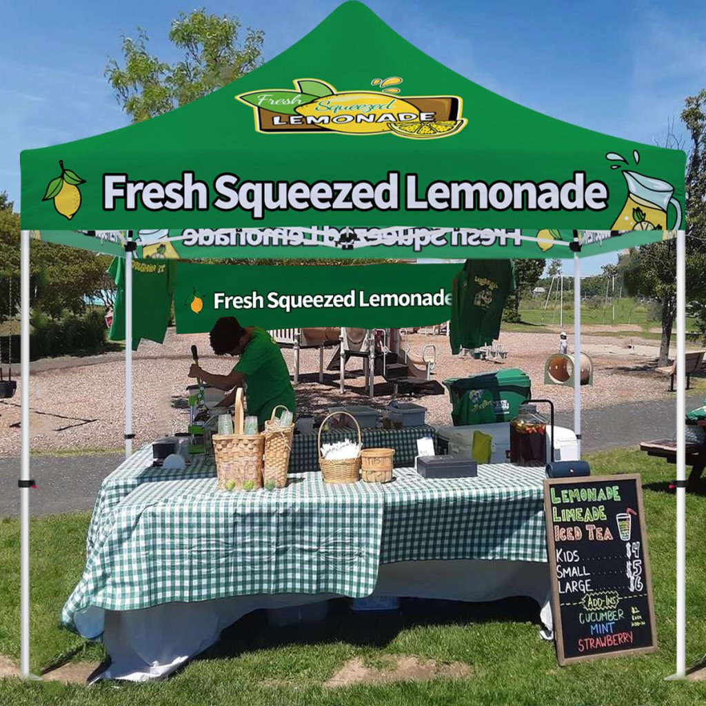 pop up standing tent 10x10 Fresh Squeezed Lemonade Pop Up Tent
