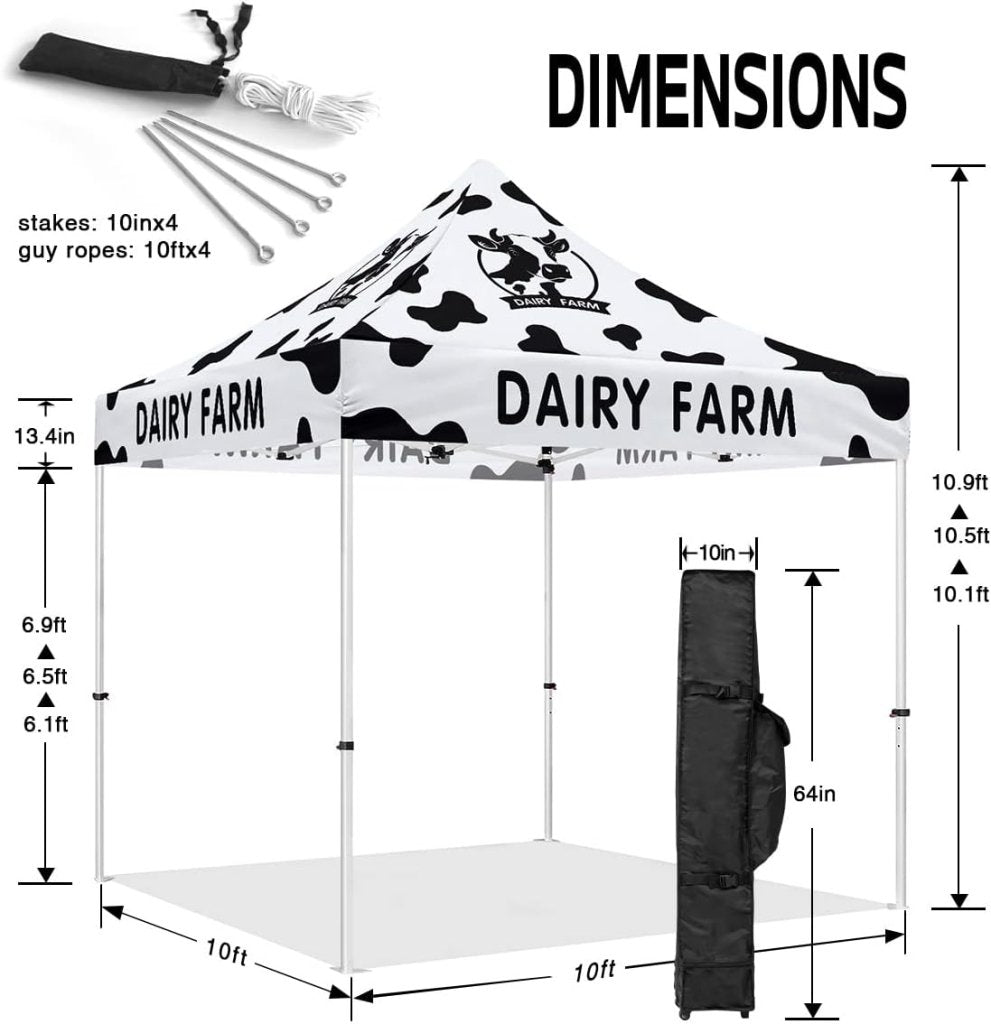 milk tent Milk Tent 10x10 Themed Pop Up Canopy Tent-ablem8canopy 1 full and 2 half walls