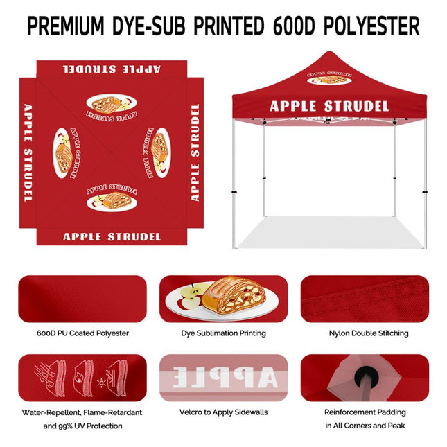 Outdoor Food Tent - Apple Strudel 10x10 Printed Canopy Tent - ablem8canopy