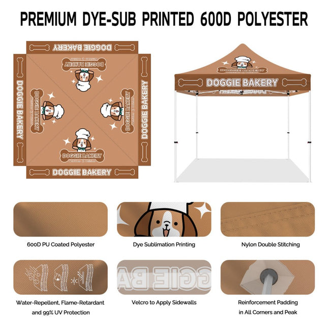 Pet Shop Tent - Doggie Bakery 10x10 Pop Up Canopy Tent - ablem8canopy