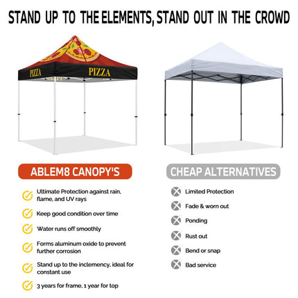 Pizza Tent - ABLEM8CANOPY Pizza Themed Heavy Duty Canopy Tent for Food Vendors - ablem8canopy