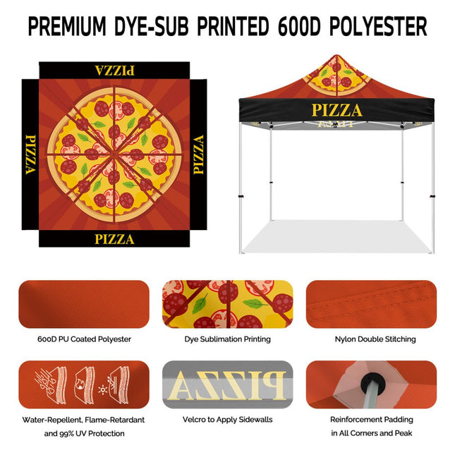 Pizza Tent - ABLEM8CANOPY Pizza Themed Heavy Duty Canopy Tent for Food Vendors - ablem8canopy