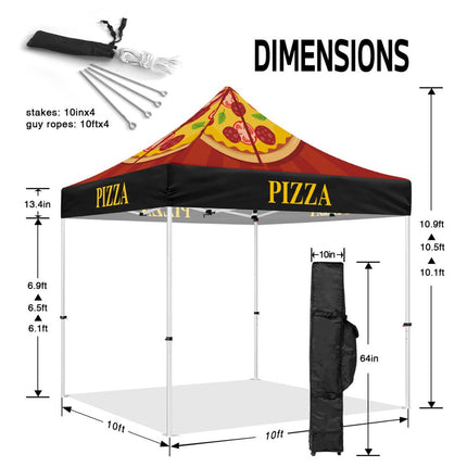 Pizza Tent - ABLEM8CANOPY Pizza Themed Heavy Duty Canopy Tent for Food Vendors - ablem8canopy