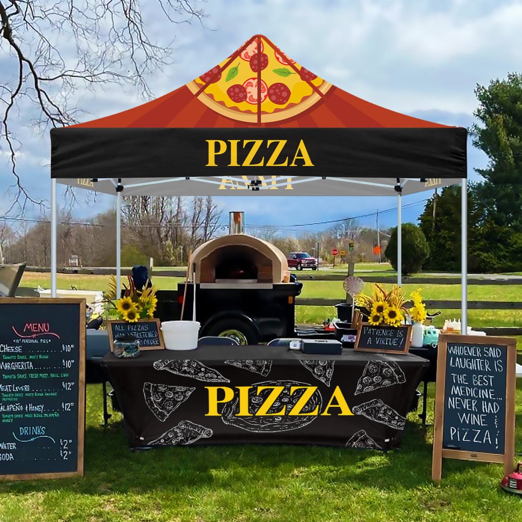 Pizza Tent-Pizza Themed Heavy Duty Canopy Tent-ablem8canopy without sidewall