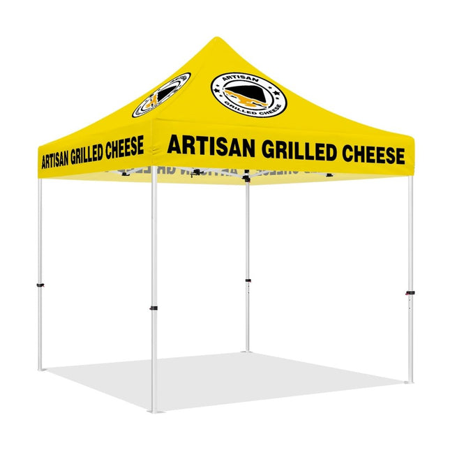 Pop Up Food Tent - Artisan Grilled Cheese 10x10 Canopy Tent With Sides - ablem8canopy
