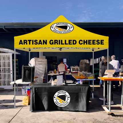 Pop Up Food Tent - Artisan Grilled Cheese 10x10 Canopy Tent With Sides - ablem8canopy