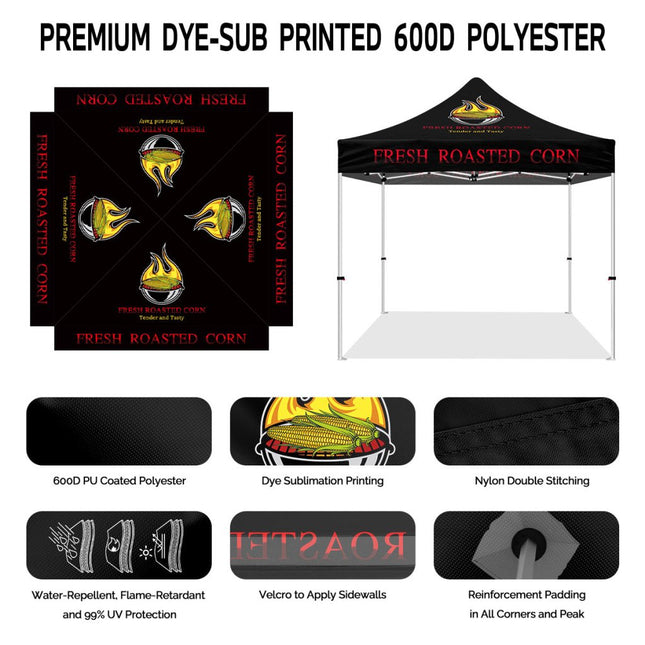 Tents for Food Vendors - 10x10 Roasted Corn Outdoor Canopy and Tents - ablem8canopy