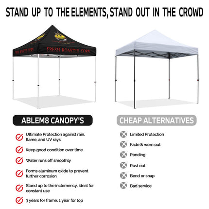 Tents for Food Vendors - 10x10 Roasted Corn Outdoor Canopy and Tents - ablem8canopy