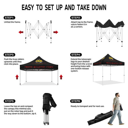 Tents for Food Vendors - 10x10 Roasted Corn Outdoor Canopy and Tents - ablem8canopy
