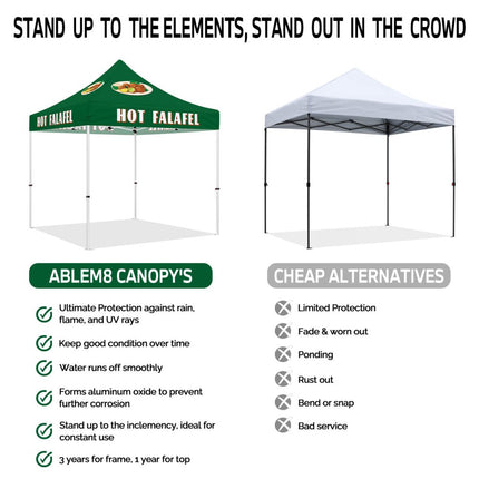 Tents for Food Vendors - ABLEM8CANOPY Hot Falafel 10 x10 Vendor Tent - ablem8canopy