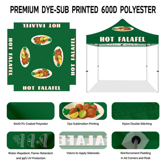Tents for Food Vendors - ABLEM8CANOPY Hot Falafel 10 x10 Vendor Tent - ablem8canopy