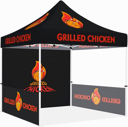 Vendor Tent 10x10 - ABLEM8CANOPY Grilled Chicken 10x10 Pop Up Canopy Tent - ablem8canopy
