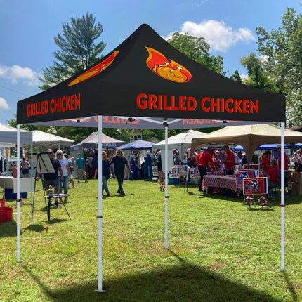 Vendor Tent 10x10 - ABLEM8CANOPY Grilled Chicken 10x10 Pop Up Canopy Tent - ablem8canopy
