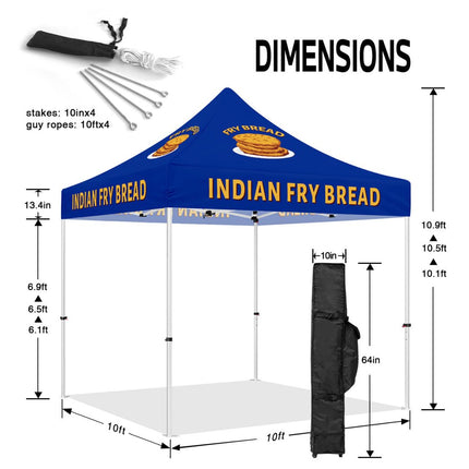 Vendor Tent with Sides - ABLEM8CANOPY Indian Fry Bread 10x10 Vendor Pop Up Tent - ablem8canopy