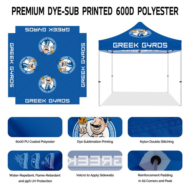 Vendor Tents 10x10 - ABLEM8CANOPY Greek Gyros 10x10 Vendor Canopy Tent - ablem8canopy