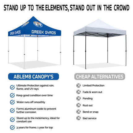 Vendor Tents 10x10 - ABLEM8CANOPY Greek Gyros 10x10 Vendor Canopy Tent - ablem8canopy