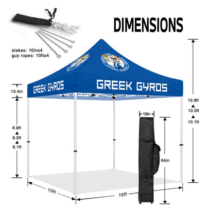 Vendor Tents 10x10 - ABLEM8CANOPY Greek Gyros 10x10 Vendor Canopy Tent - ablem8canopy