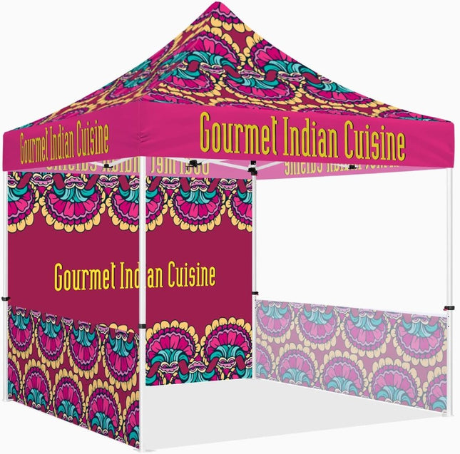 Vendor Tents - ABLEM8CANOPY Gourmet Indian Cuisine 10x10 Canopies Pop Up Tent - ablem8canopy