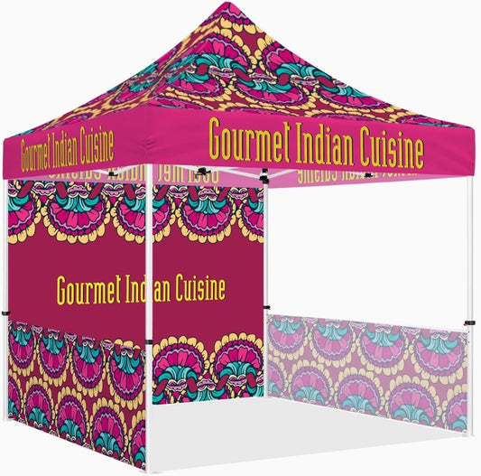 Vendor Tents - ABLEM8CANOPY Gourmet Indian Cuisine 10x10 Canopies Pop Up Tent - ablem8canopy